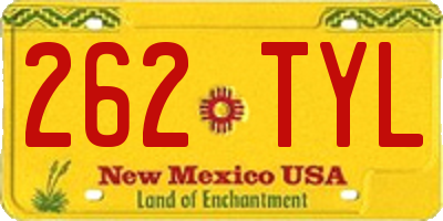 NM license plate 262TYL