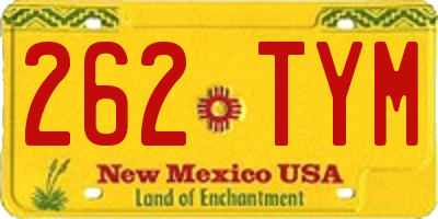 NM license plate 262TYM