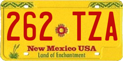 NM license plate 262TZA