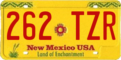 NM license plate 262TZR