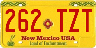 NM license plate 262TZT