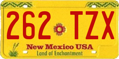 NM license plate 262TZX