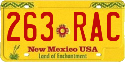 NM license plate 263RAC