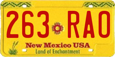 NM license plate 263RAO