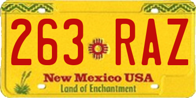 NM license plate 263RAZ