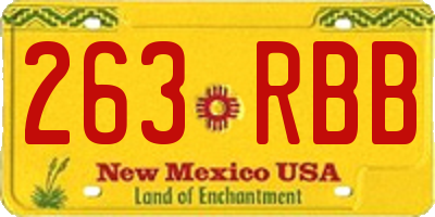 NM license plate 263RBB