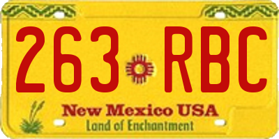 NM license plate 263RBC
