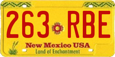 NM license plate 263RBE