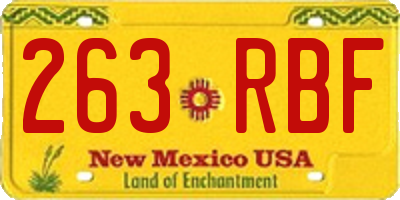 NM license plate 263RBF