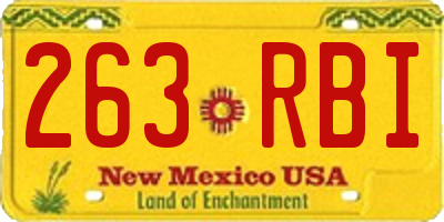 NM license plate 263RBI