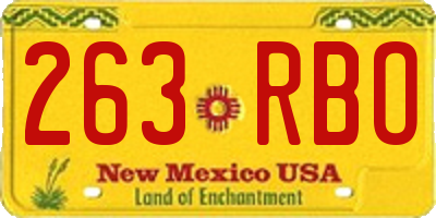 NM license plate 263RBO