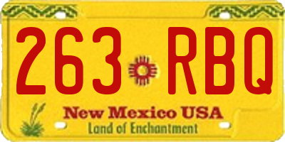 NM license plate 263RBQ