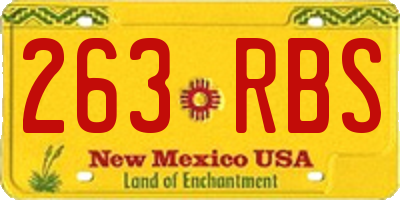 NM license plate 263RBS