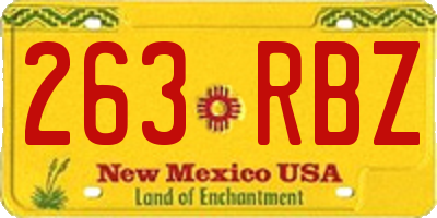 NM license plate 263RBZ