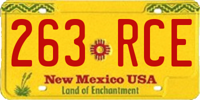 NM license plate 263RCE