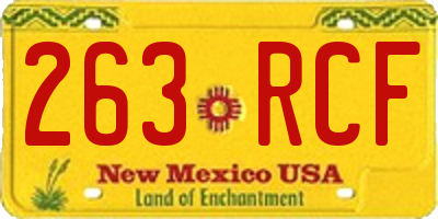 NM license plate 263RCF