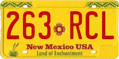 NM license plate 263RCL