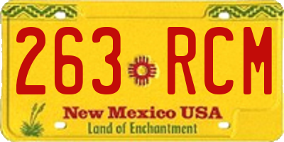 NM license plate 263RCM