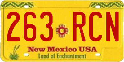 NM license plate 263RCN