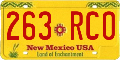 NM license plate 263RCO