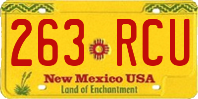 NM license plate 263RCU