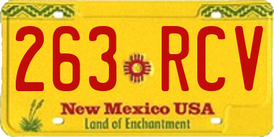NM license plate 263RCV
