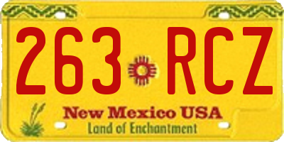 NM license plate 263RCZ