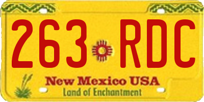 NM license plate 263RDC