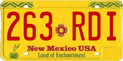 NM license plate 263RDI