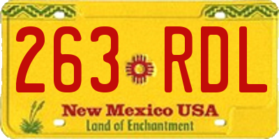 NM license plate 263RDL