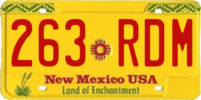 NM license plate 263RDM
