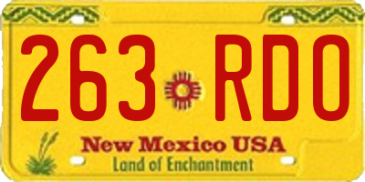 NM license plate 263RDO