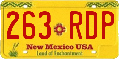 NM license plate 263RDP