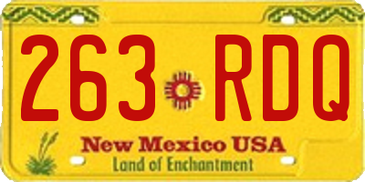 NM license plate 263RDQ