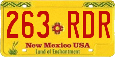 NM license plate 263RDR