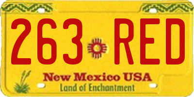 NM license plate 263RED