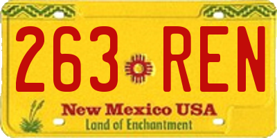 NM license plate 263REN