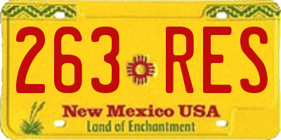NM license plate 263RES