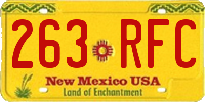 NM license plate 263RFC