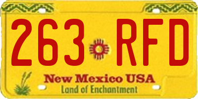 NM license plate 263RFD