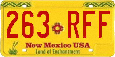 NM license plate 263RFF