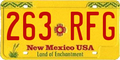 NM license plate 263RFG