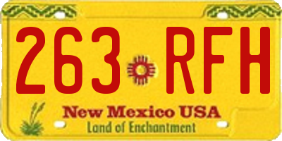 NM license plate 263RFH
