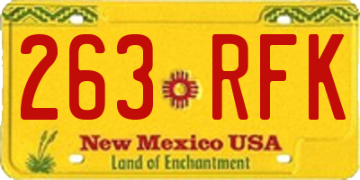 NM license plate 263RFK