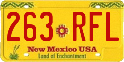 NM license plate 263RFL