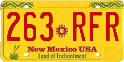 NM license plate 263RFR