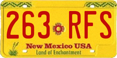 NM license plate 263RFS