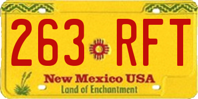 NM license plate 263RFT