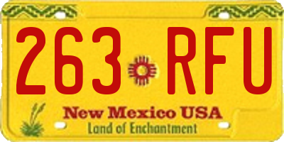 NM license plate 263RFU