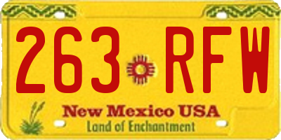 NM license plate 263RFW